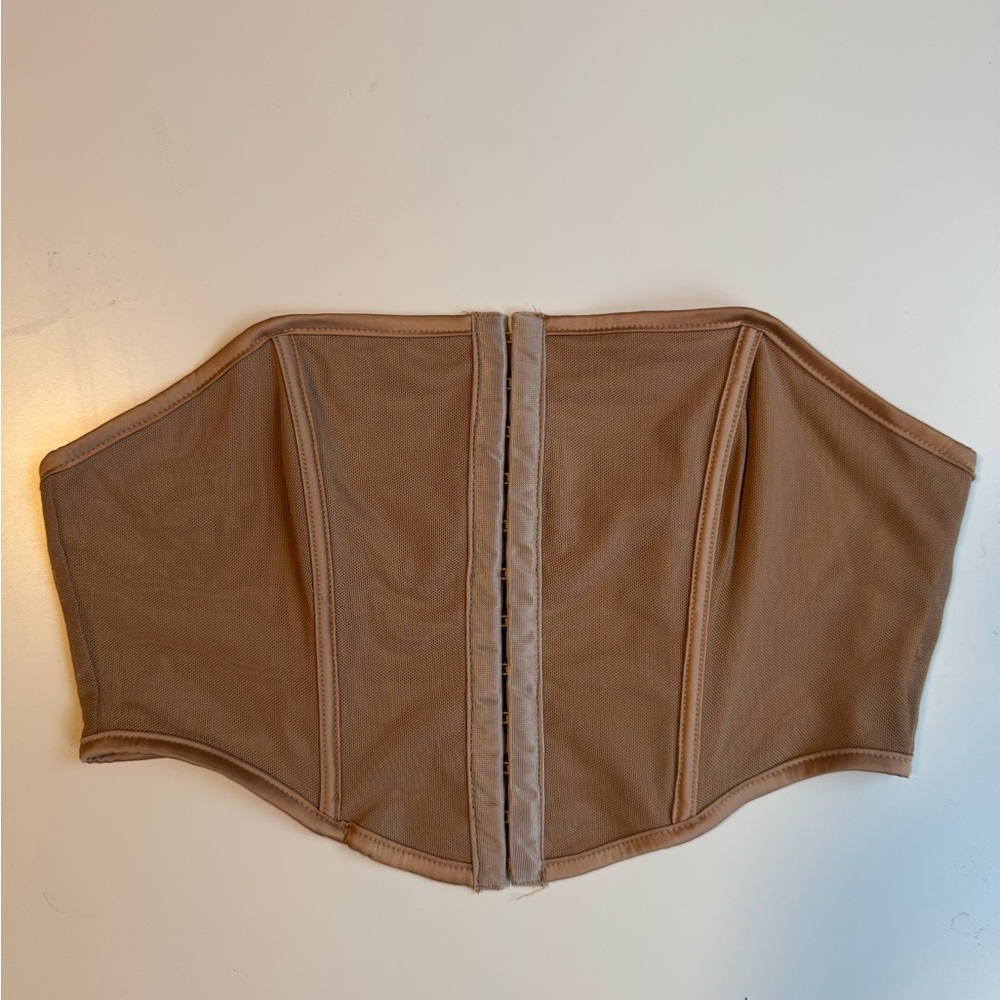 PRINCESS POLLY tan bandeau corset top